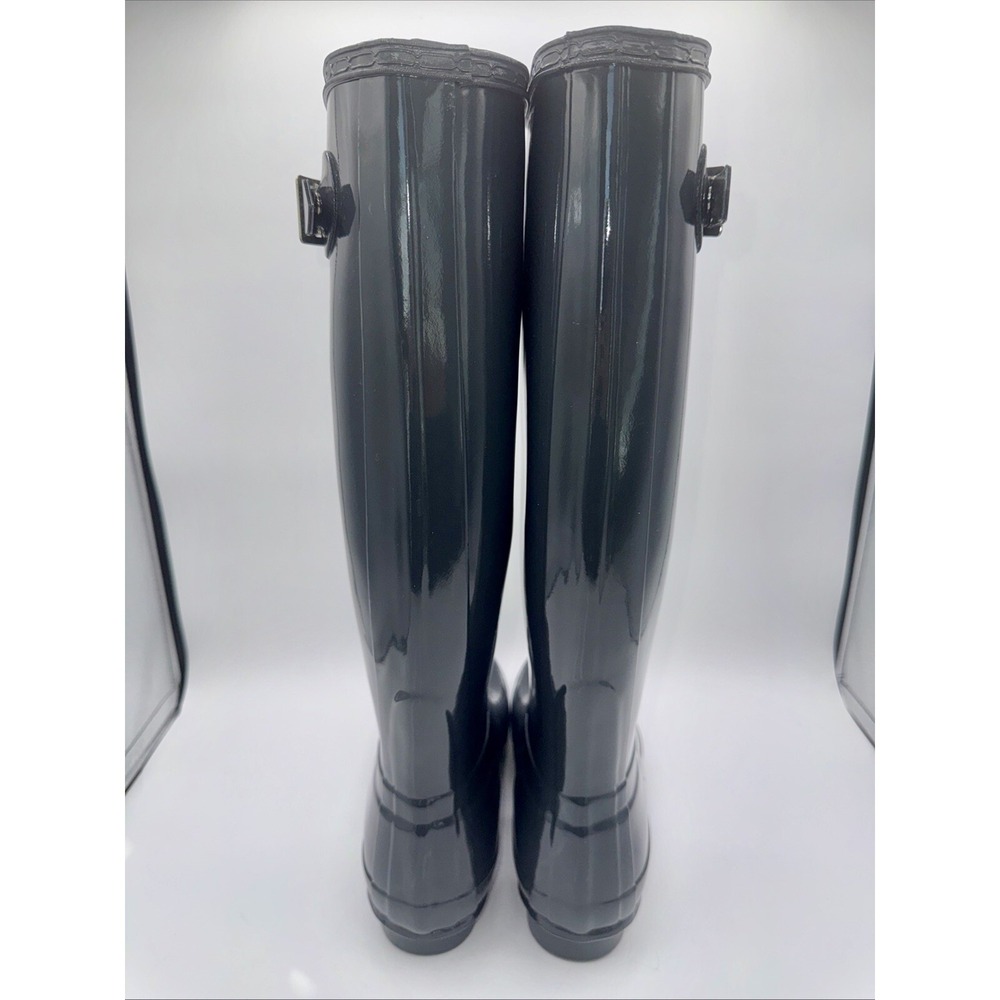Hunter Original Tall Gloss Rain Boots Women's Size 8 Charcoal Gray - Picture 11 of 13